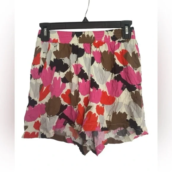 LAVIEPURE MAISON Fuchsia Floral Contemporary Shorts Y2K Dopamine Dressing Size S - Picture 1 of 10